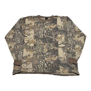 Vintage Ace Sportswear Camouflage Camo Long Sleeve Shirt Men's Boxy Medium